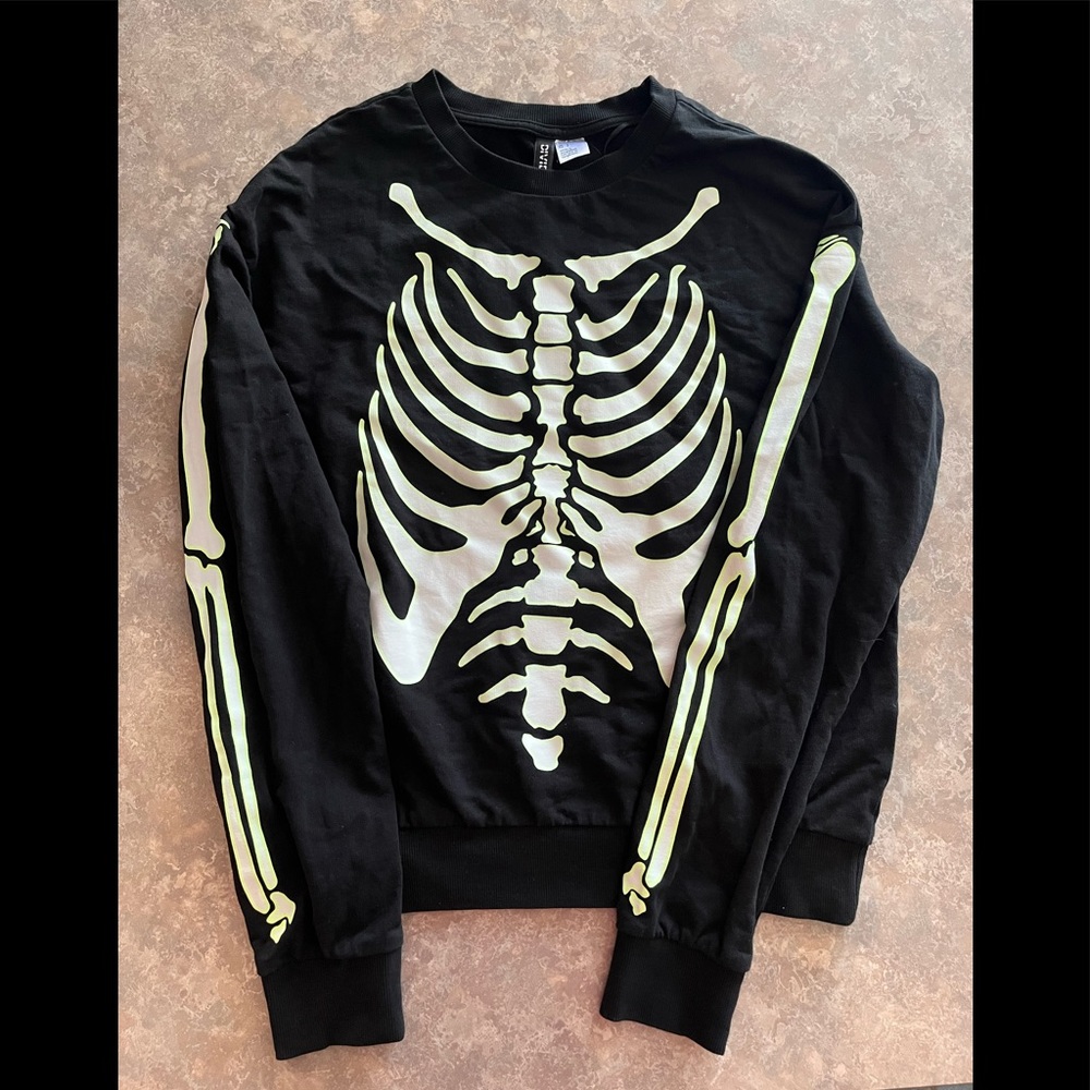 H&M Skeleton Sweater SZ S